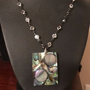 Aqua and Lavender Circles on Mosaic Necklace